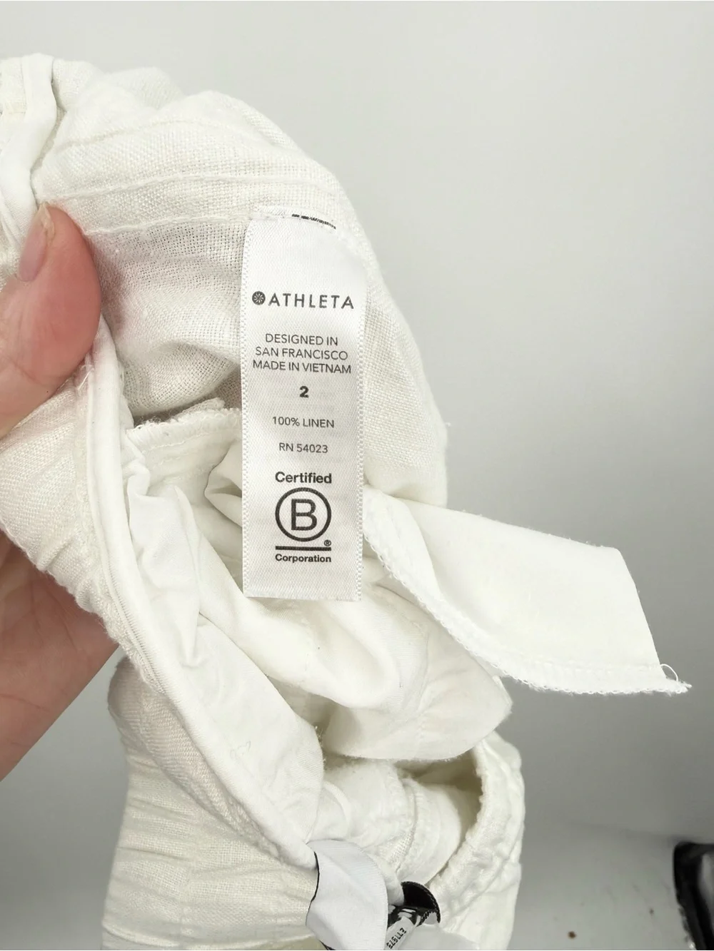 Athleta Cabo Wide Leg Linen White Women's Pants Size 2